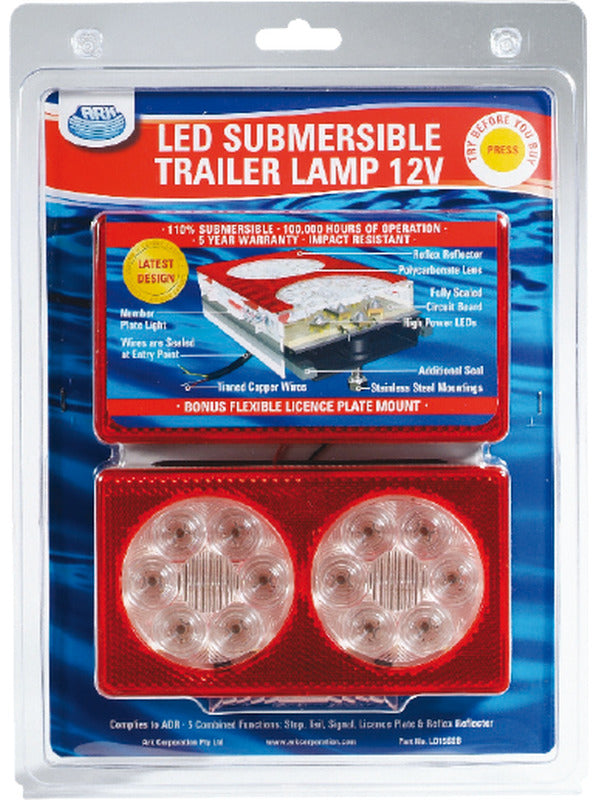 ARK LED Stop/Tail/Indicator Lamp 12V 500mm Lead Submersible LD15SSB