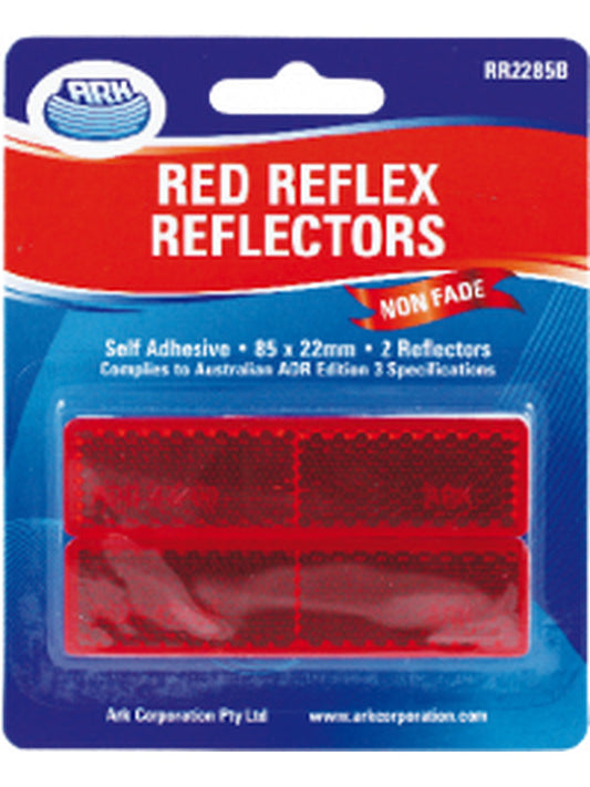 ARK Red Reflectors 22mm x 85mm Blister Pack RR2285B