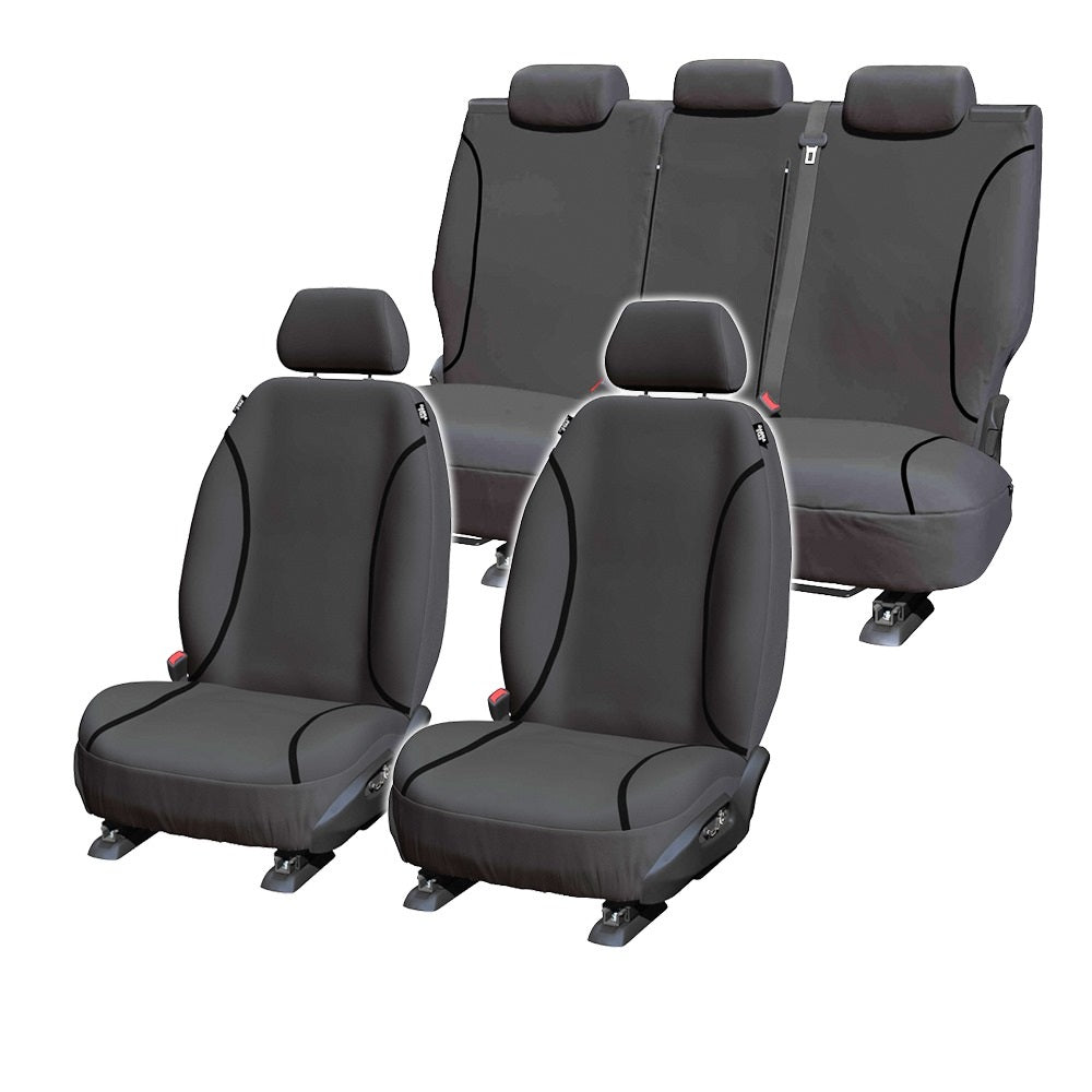 TUFF HD TRADE Canvas Seat Covers 2 Rows For Mazda BT-50 UR XT XTR BT50 7/2015-2019 Charcoal