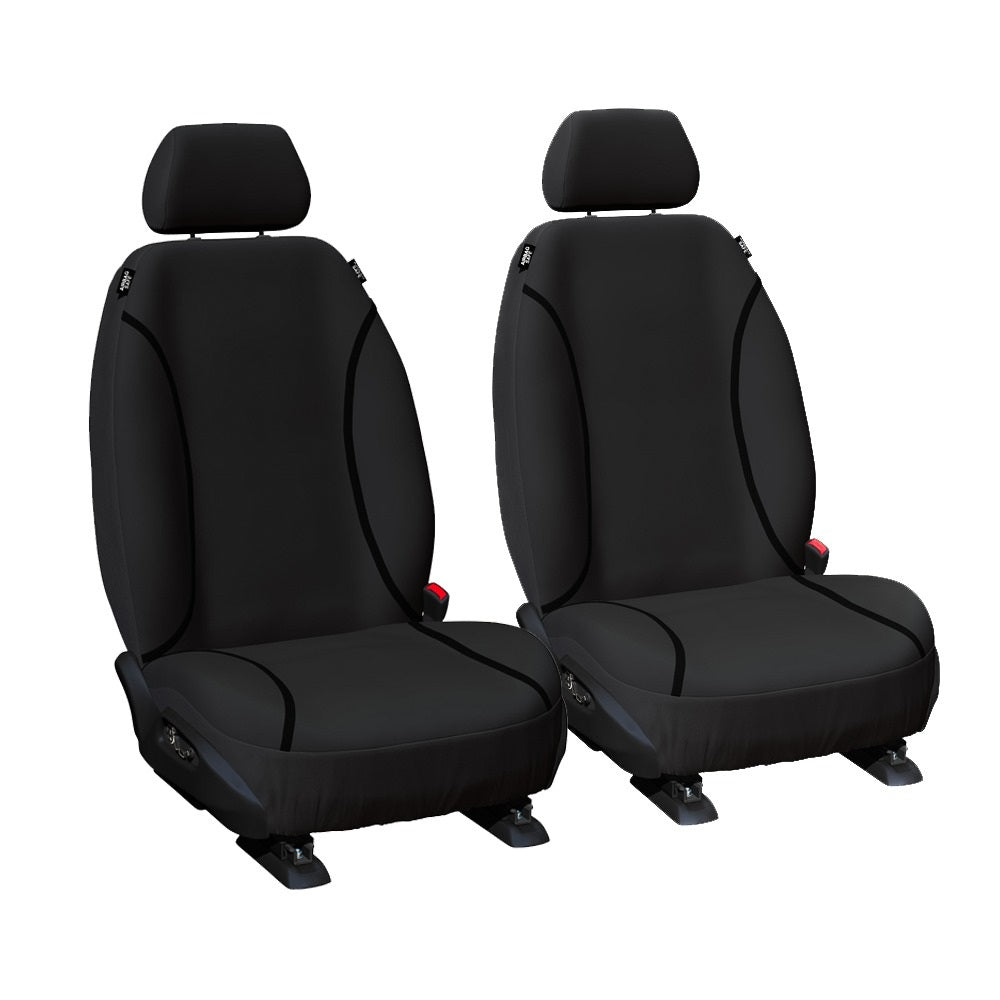 TUFF HD TRADE Canvas Seat Covers Front For Toyota HIACE VAN LWB SLWB GDH300R 2/2019-2023 Black