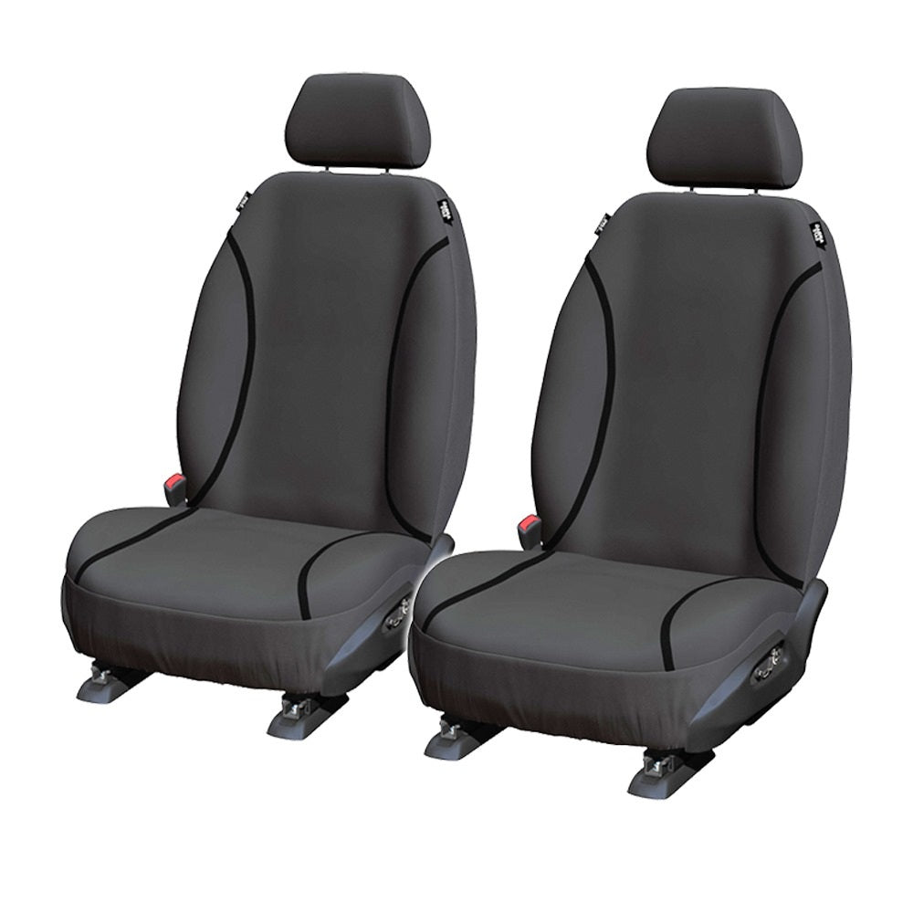 TUFF HD TRADE Canvas Seat Covers Front For Isuzu MUX MU-X LS-M LS-T LS-U 2013-2019 Charcoal