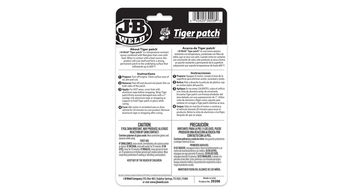 JB Weld Tiger Patch 5cm x 91cm