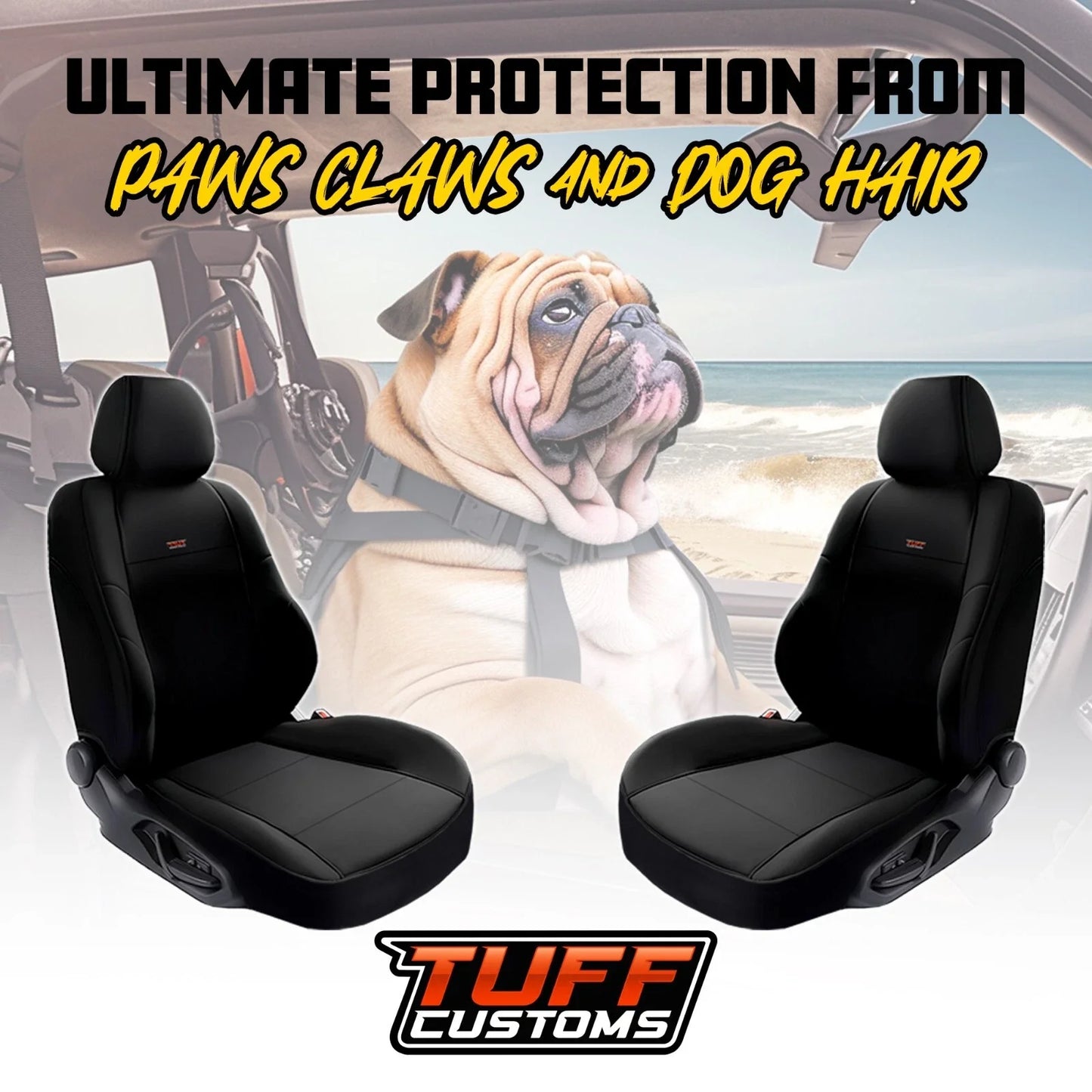 TUFF Customs EXACTFIT 2 Rows Neoprene Seat Covers Isuzu TF MU-X MUX LS-U LS-M LS-T 6/2021-2025