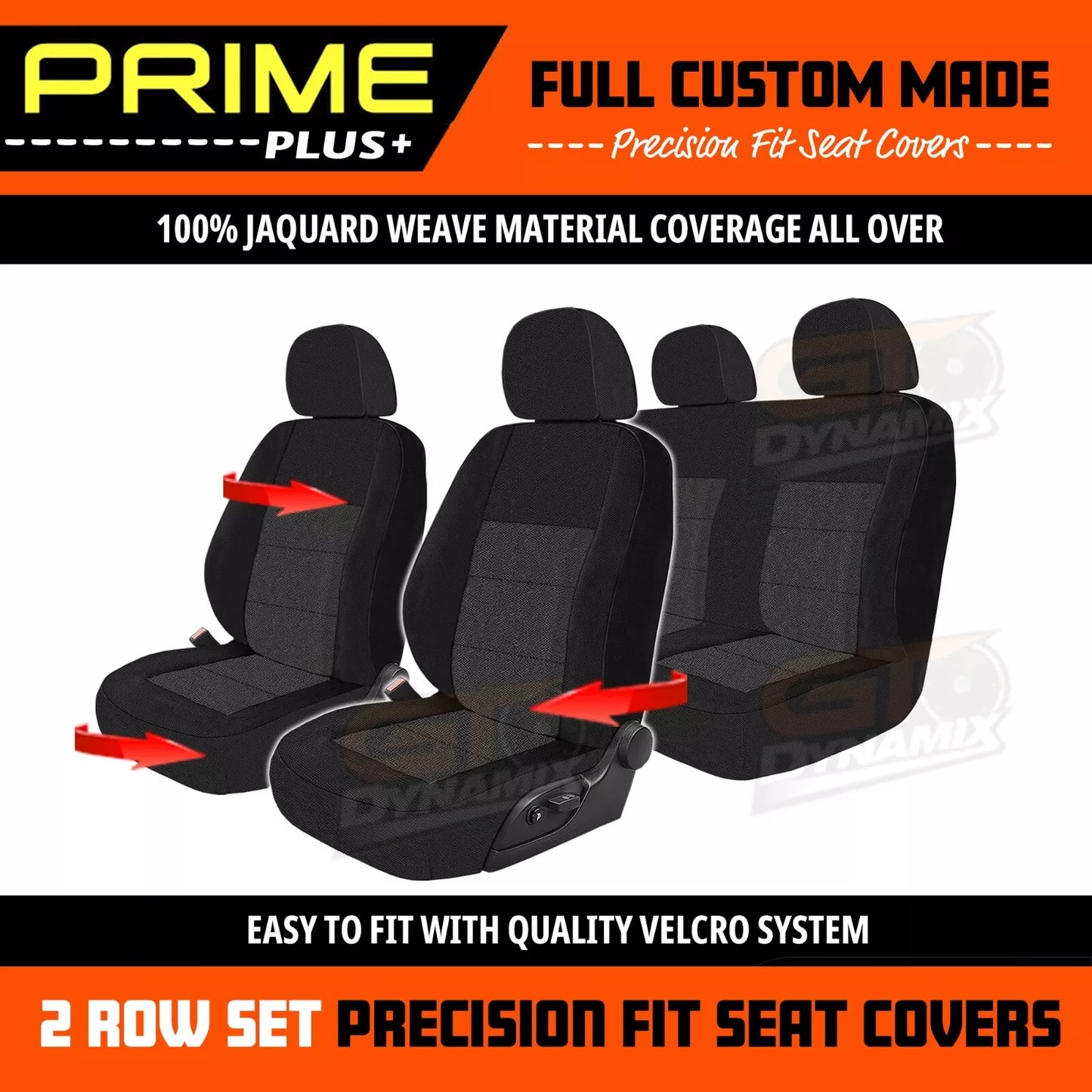 PRIME PLUS Seat Covers 2 Rows Black For Isuzu D-MAX TF LS-U LS-M X-Terrain 6/2021-2025