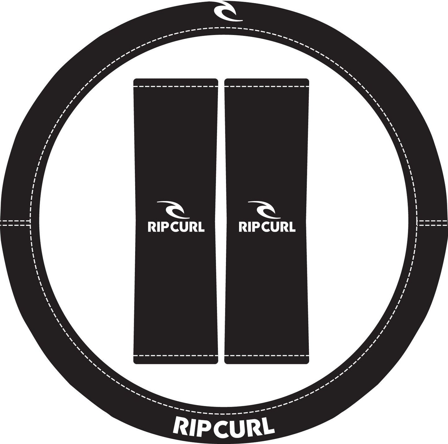 Rip Curl Logo Front Neoprene Seat Covers, Steering Wheel Cover w/ Seat Belt Comforts