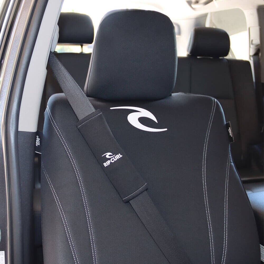 Rip Curl Logo Front Neoprene Seat Covers, Steering Wheel Cover w/ Seat Belt Comforts