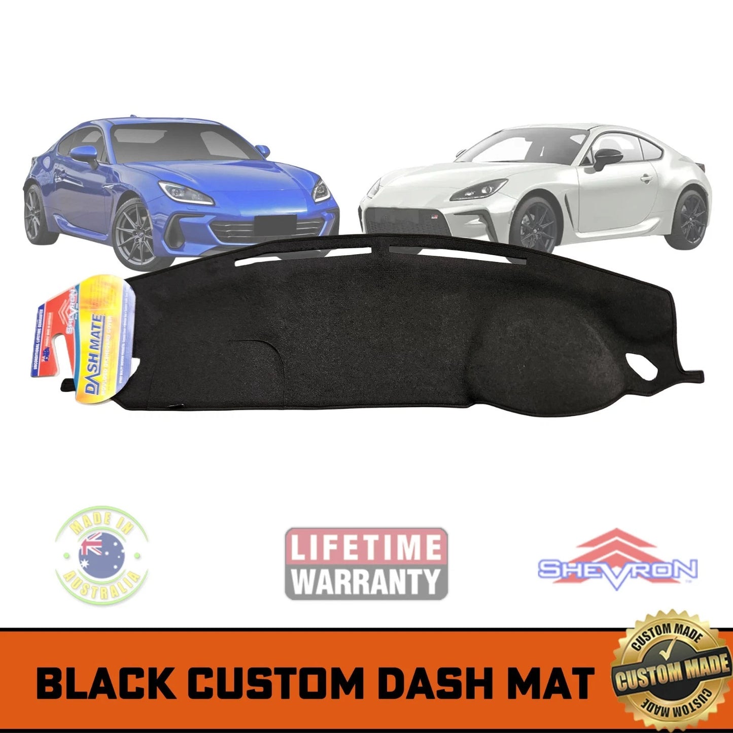 Shevron Dash Mat For Toyota GR86 ZN8 Subaru BRZ ZD8 7/2021-2025 DM1735 Black