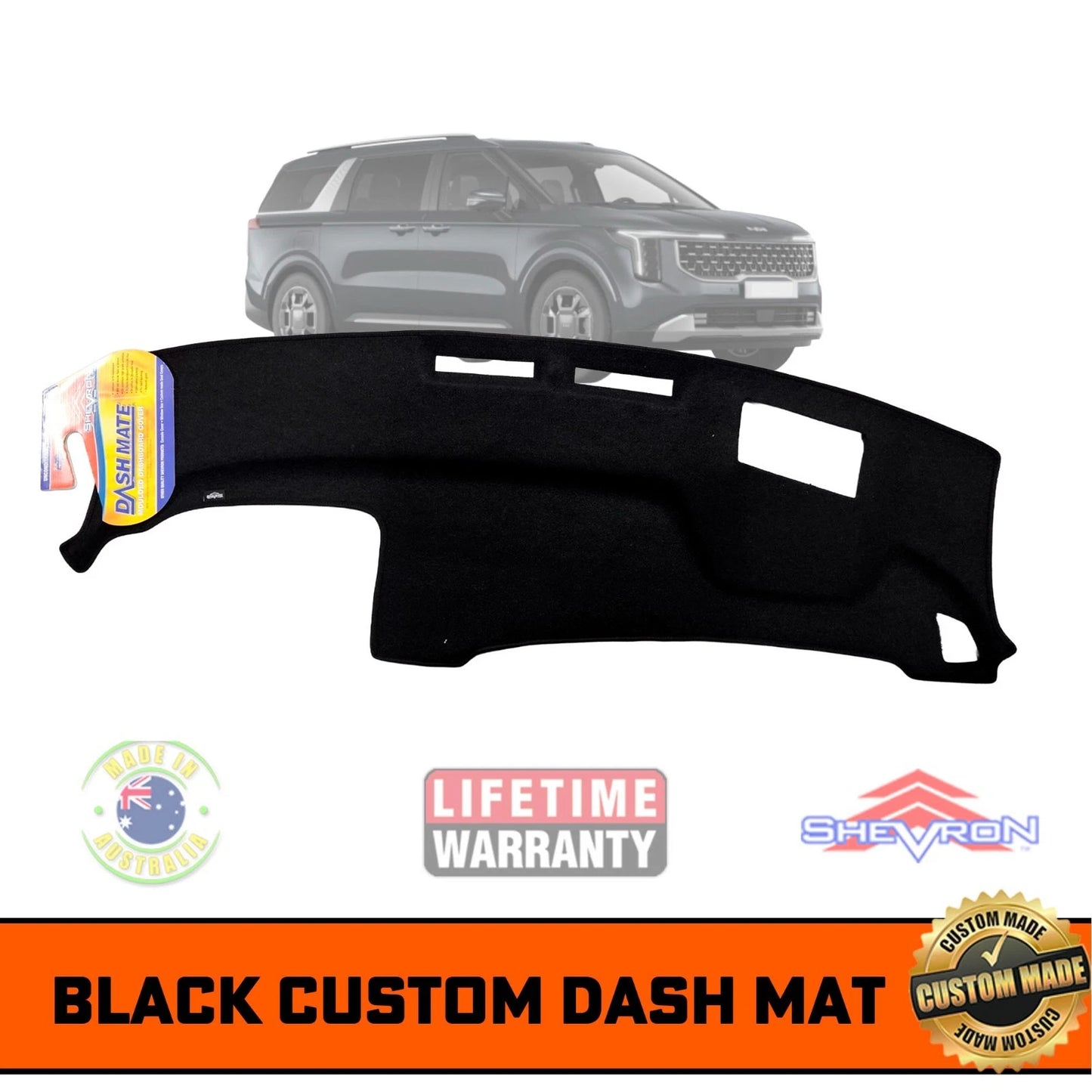 Shevron DASH MAT For Kia Carnival KA4PE GT-Line w/ HUD 05/2024-2025 1732D Black