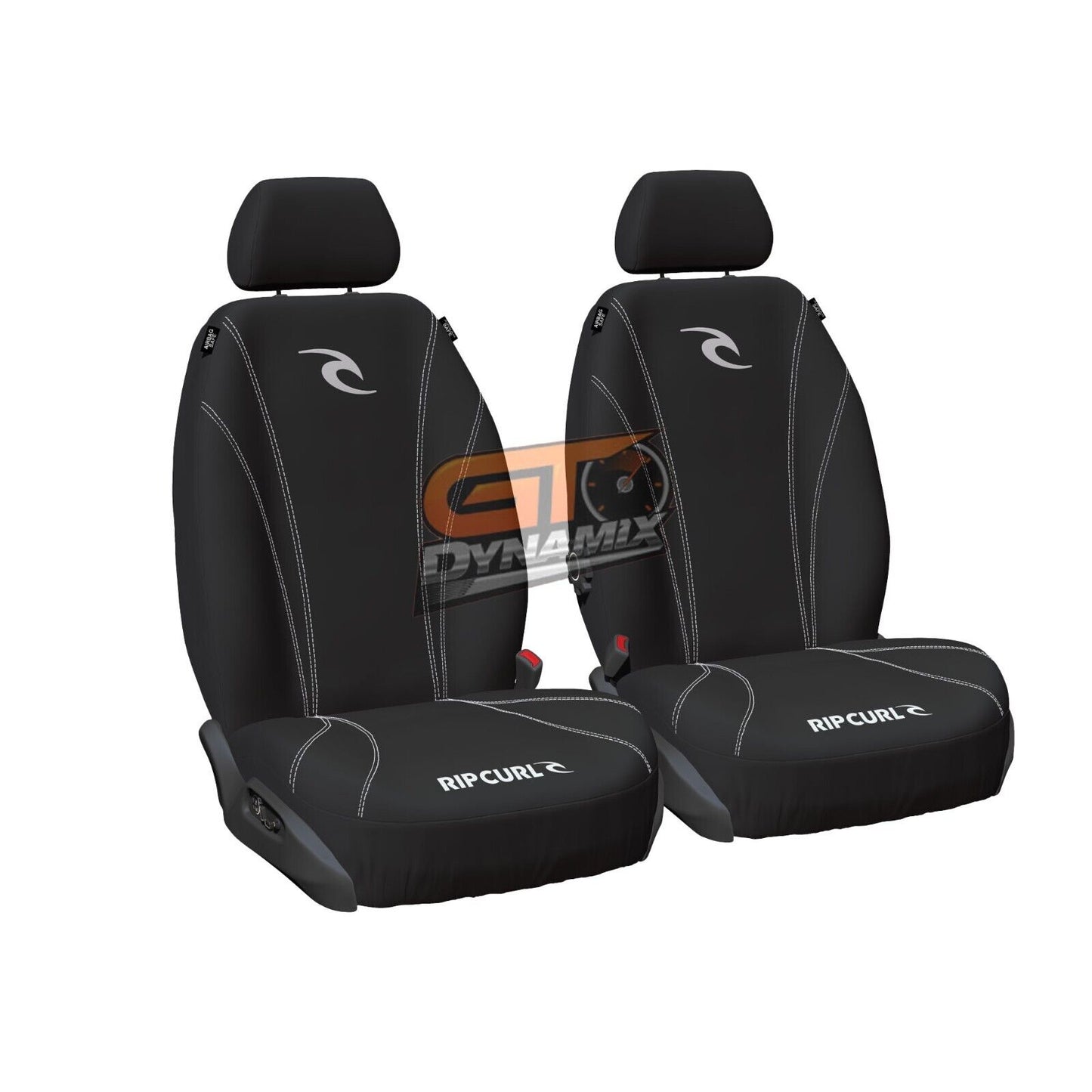 Rip Curl Logo Front Neoprene Seat Covers, Steering Wheel Cover w/ Seat Belt Comforts