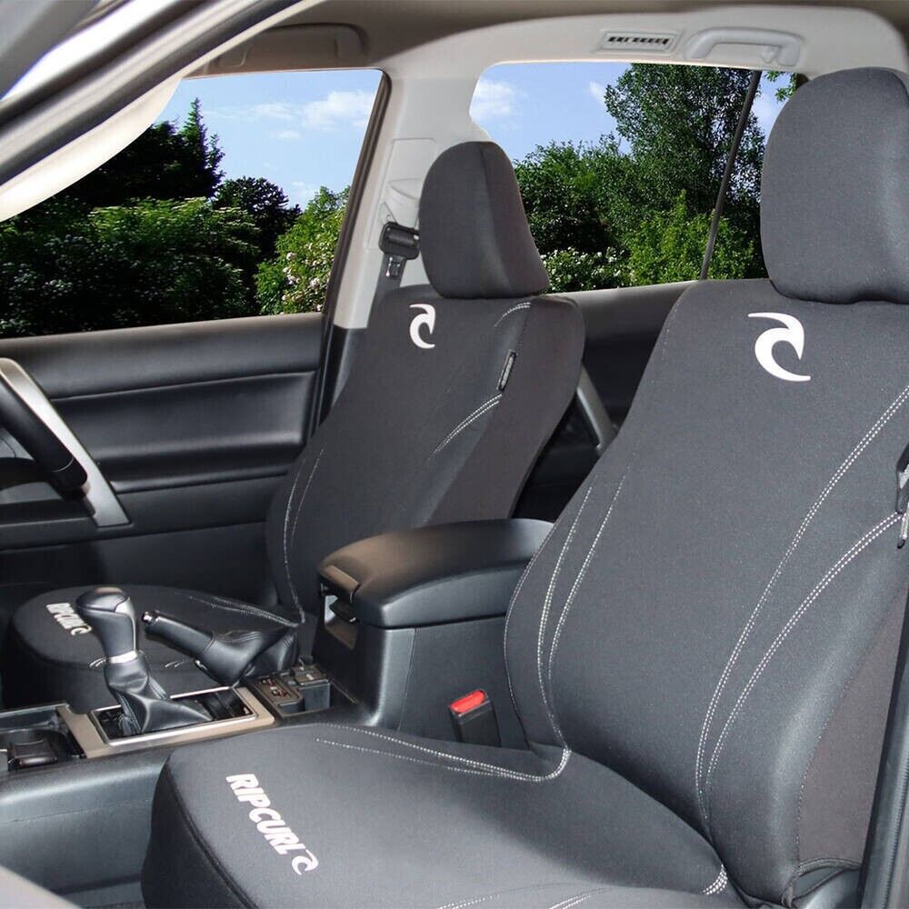 Rip Curl Logo Front Neoprene Seat Covers, Steering Wheel Cover w/ Seat Belt Comforts