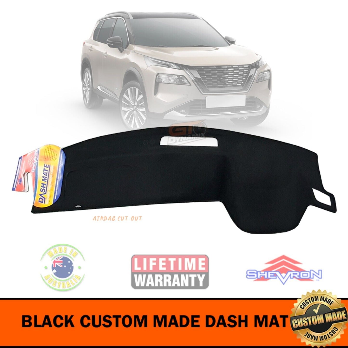 Shevron Dash Mat Nissan X-Trail T33 with NO HUD ST-L ST 8/2022-2025 DM1659 Black