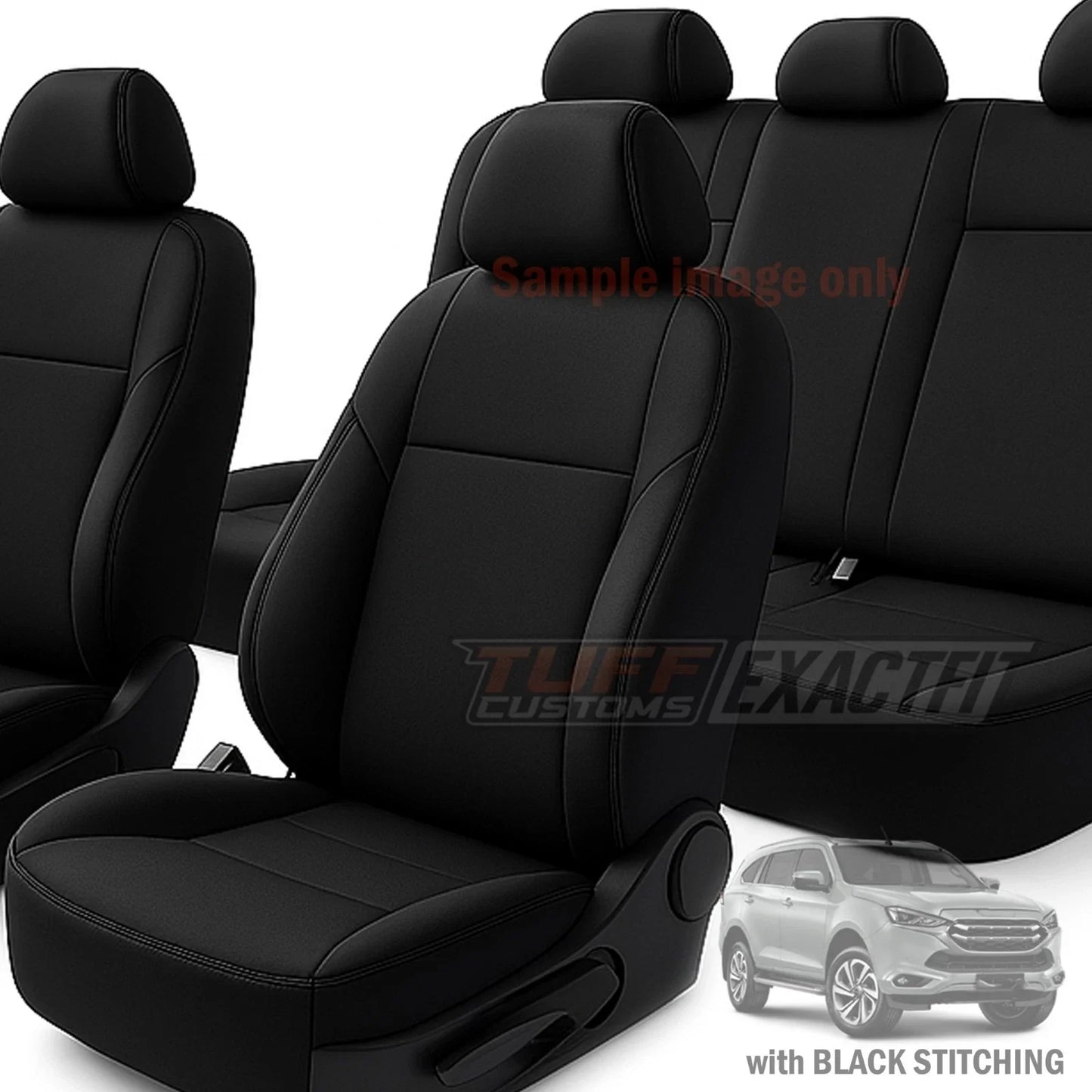 TUFF Customs EXACTFIT 2 Rows Neoprene Seat Covers Isuzu TF MU-X MUX LS-U LS-M LS-T 6/2021-2025