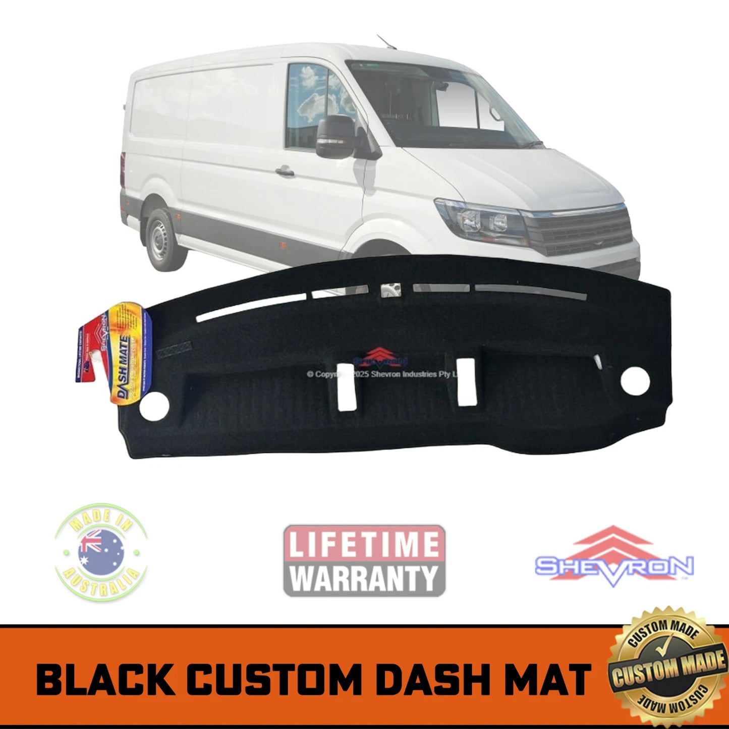 Shevron Dash Mat For Volkwagen Crafter SY1 Gen 2 06/2023-2025 DM1717 Black