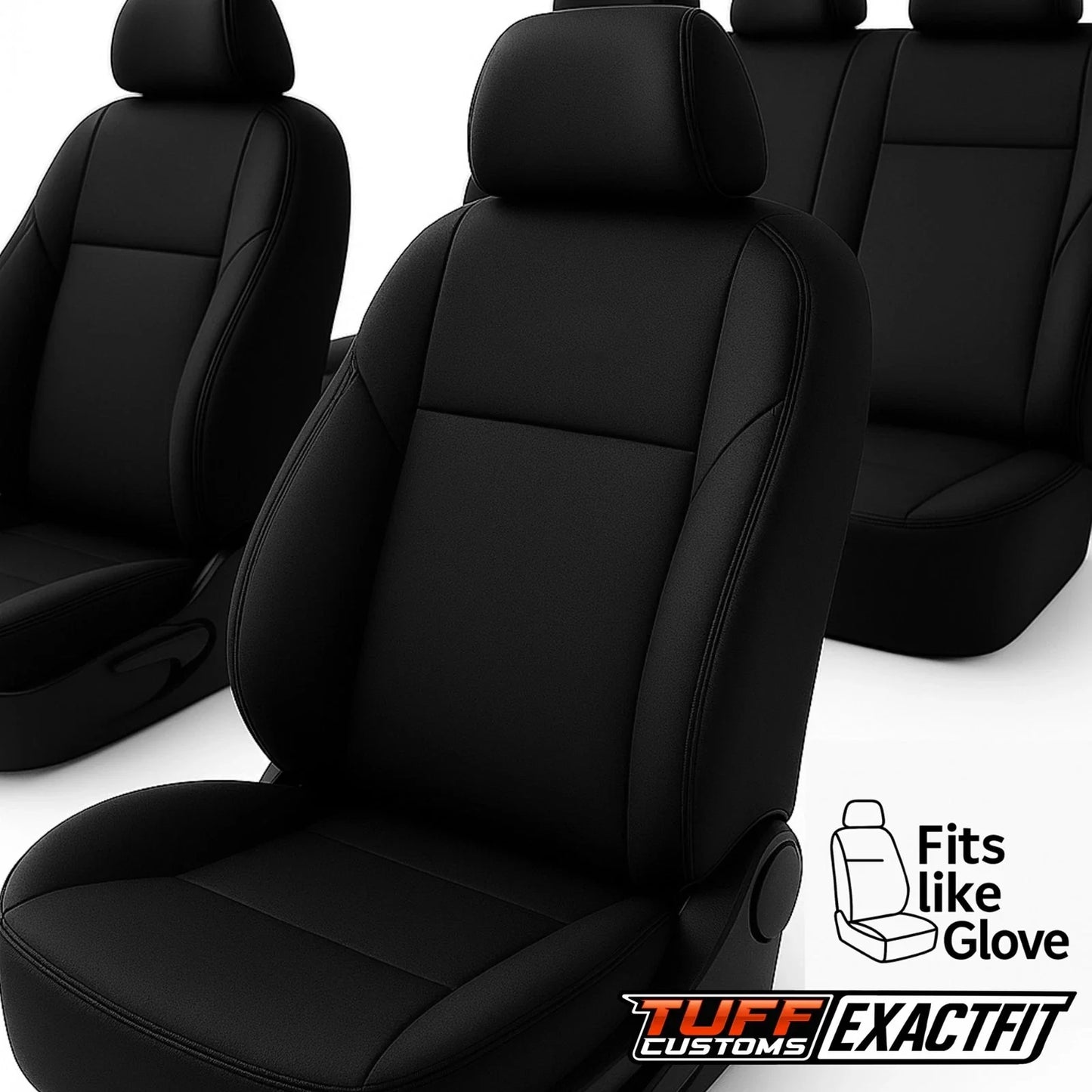 TUFF Customs EXACTFIT 2 Rows Neoprene Seat Covers Nissan Navara D23 NP300 ST ST-X PRO-4X 10/2020-2025