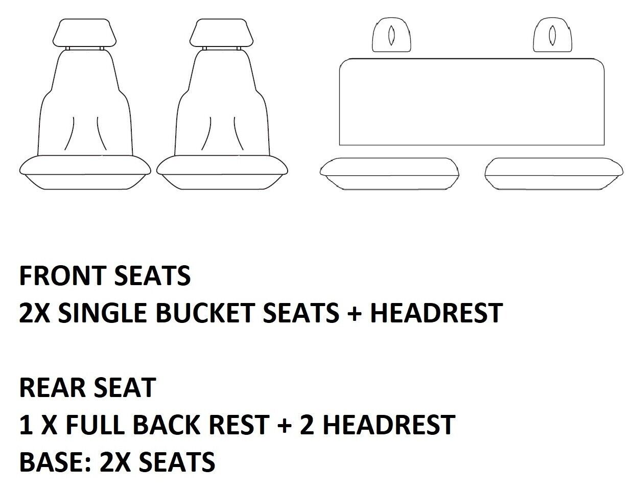 TUFF HD TRADE Canvas Seat Covers 2 Rows For Toyota Hilux GUN TGN SR SR5 2015-2025 Charcoal