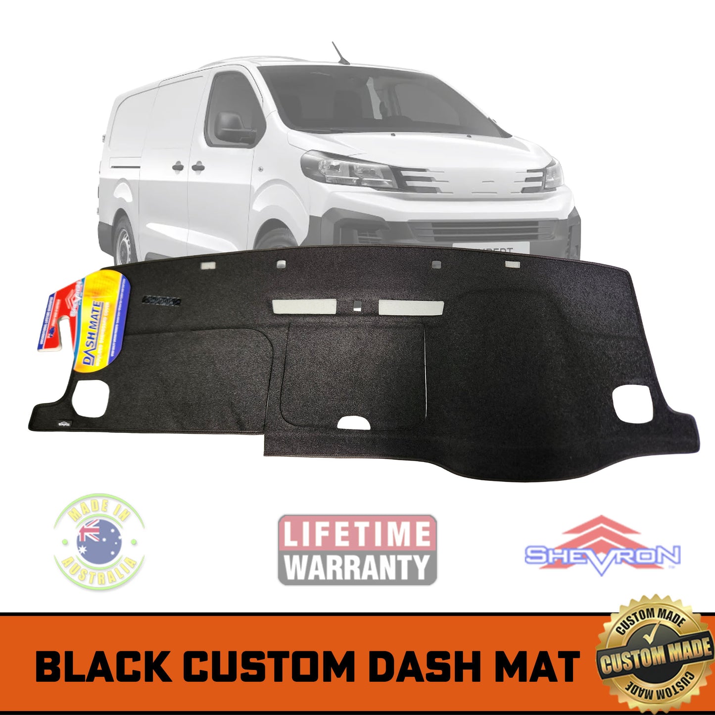 Shevron Dash Mat For PEUGEOT EXPERT ELECTRIC 11/2023-2025 DM1715 Black