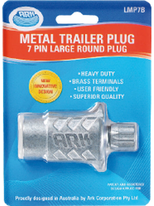 ARK 7 Pin Large Round Metal Plug Blister Pack LMP7B