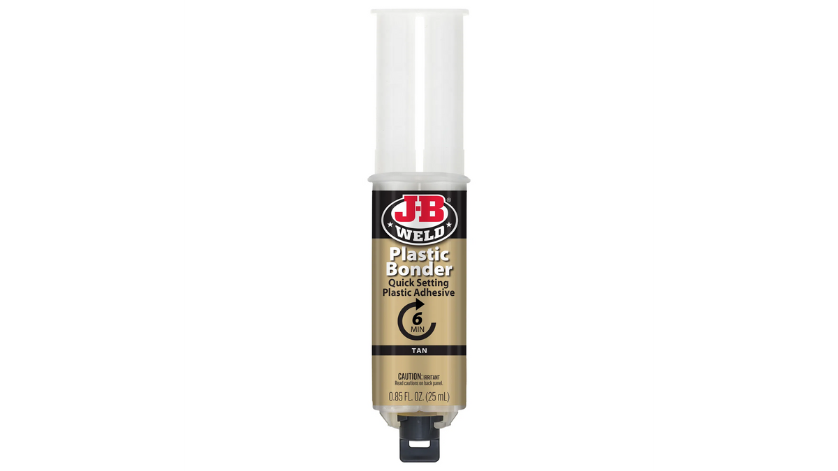 JB Weld Plastic Bonder Syringe Quick Setting Adhesive 25ml