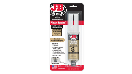 JB Weld Plastic Bonder Syringe Quick Setting Adhesive 25ml