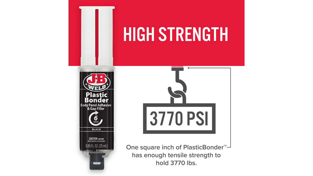 JB Weld Plastic Bonder Black Body Panel Adhesive and Gap Filler 25ml