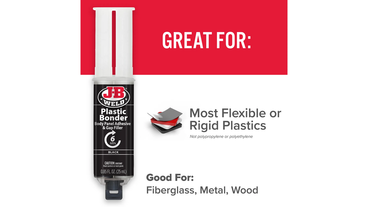 JB Weld Plastic Bonder Black Body Panel Adhesive and Gap Filler 25ml