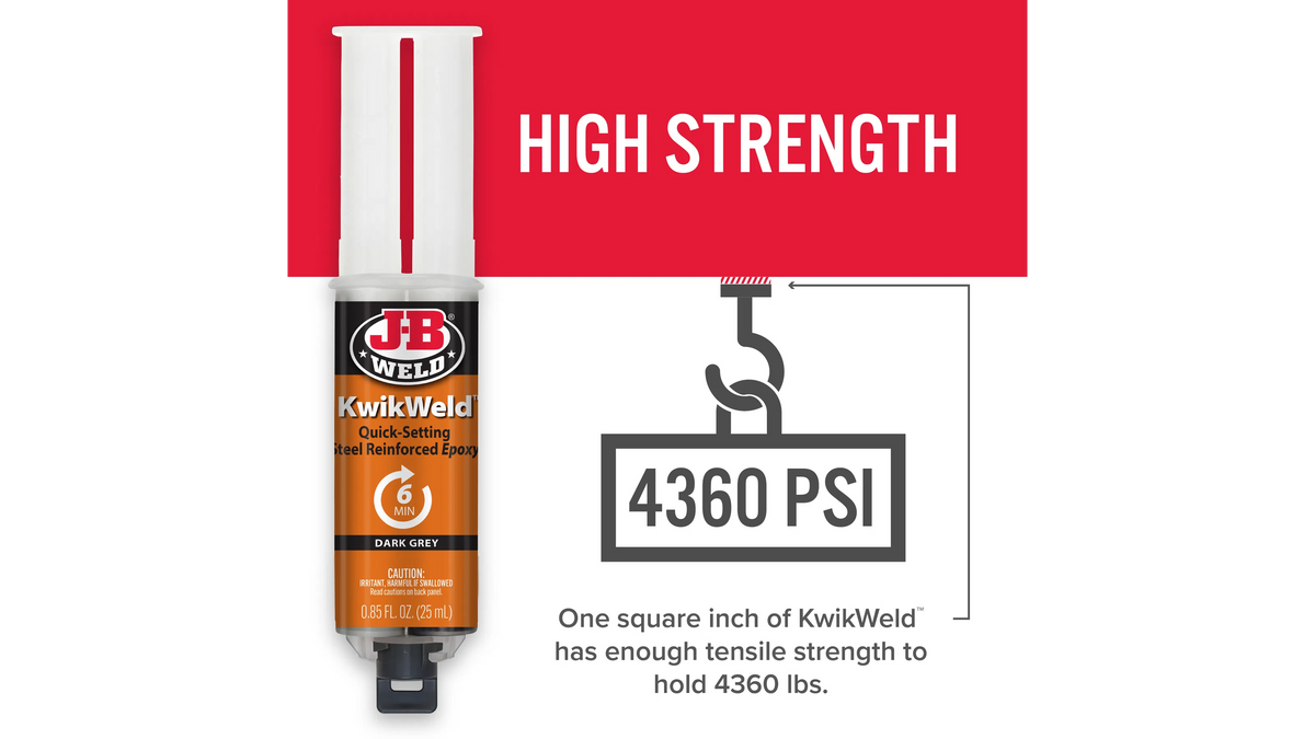 JB Weld KwikWeld 6 Minute Quick Setting Steel Reinforced Epoxy 25ml