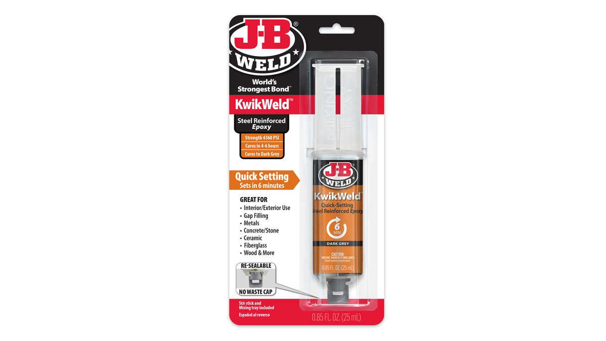 JB Weld KwikWeld 6 Minute Quick Setting Steel Reinforced Epoxy 25ml