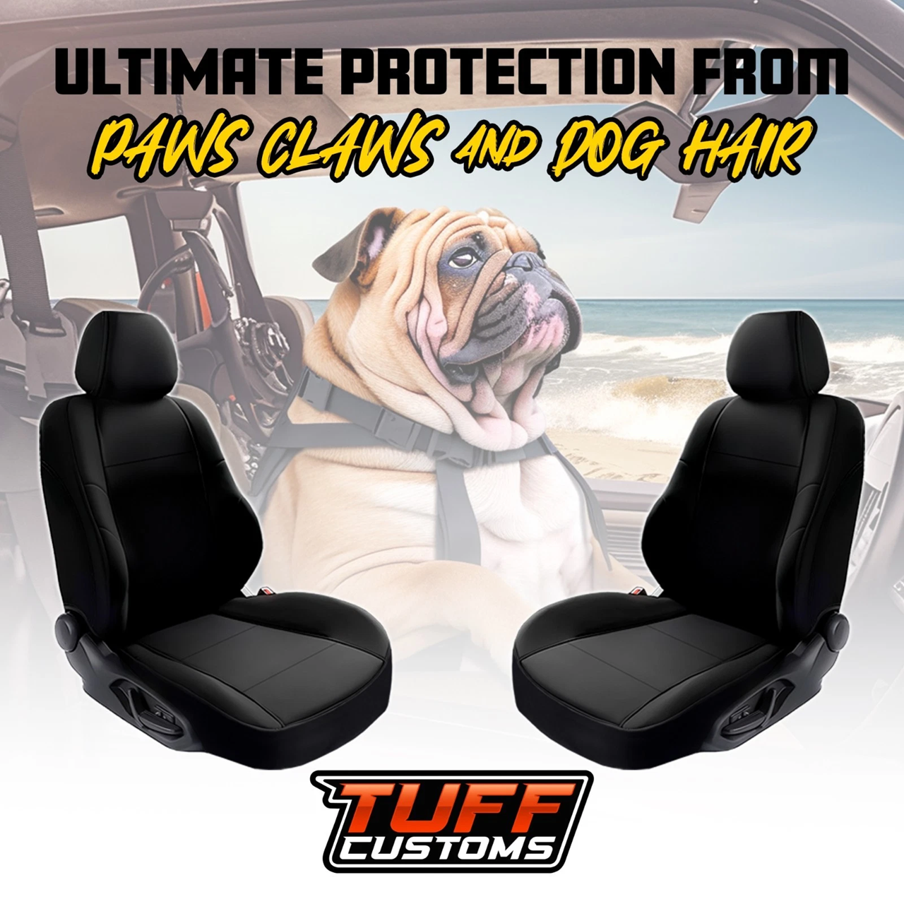Tuff Customs Neoprene 2 Rows Seat Covers TOYOTA PRADO 250 GX GXL VX 24-26