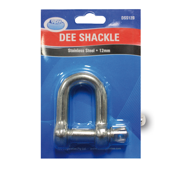 ARK D Shackle 12mm Stainless Steel Blister Pack DSS12B