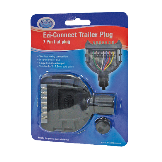 ARK Ezi-Connect 7 Pin Flat Trailer Plug Blister Pack FPPT7B