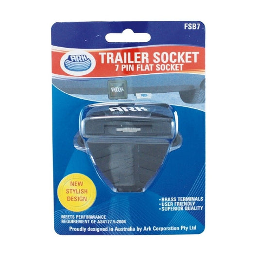 ARK 7 Pin Flat Trailer Socket Plastic Common All States Bulk Pack FSP7