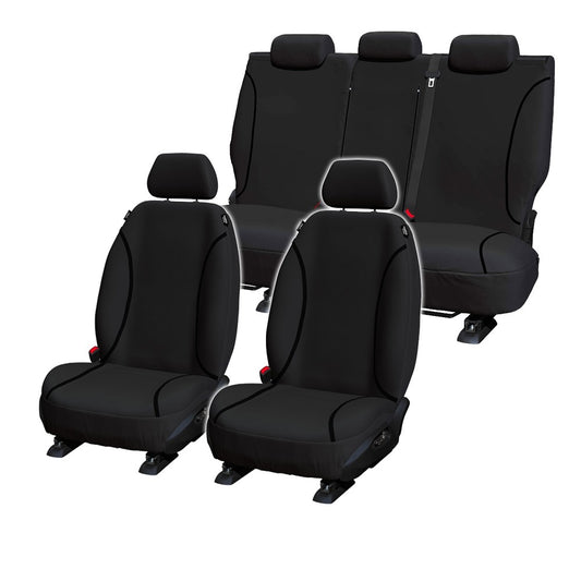 TUFF HD TRADE Canvas Seat Covers 2 Row For Toyota Hilux 150 SR SR5 5/2005-6/2015 BLACK
