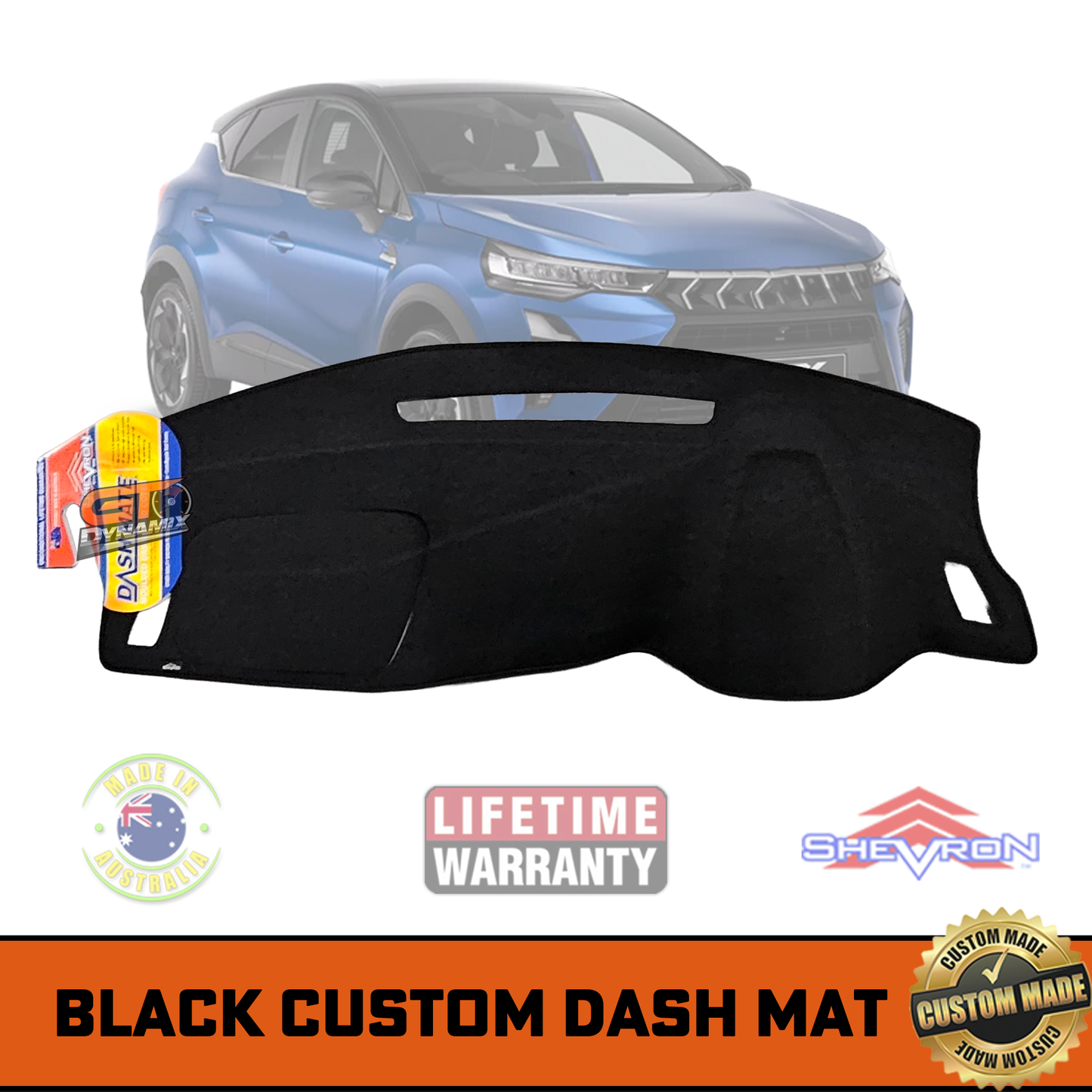 Shevron Black Dash Mat For Mitsubishi ASX XE LS Aspire & Exceed 6/2025-2026 DM1757