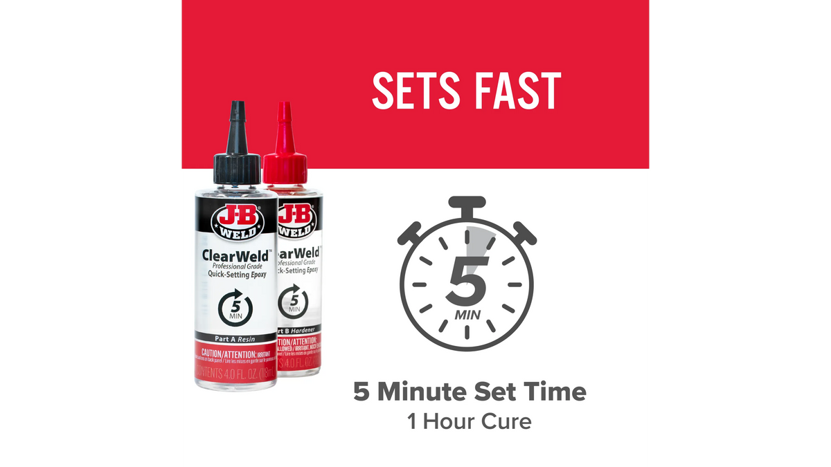 JB Weld ClearWeld Professional Grade Quick Setting Epoxy 2 x 118ml