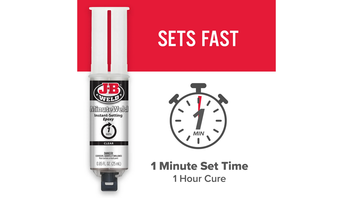 JB Weld MinuteWeld Syringe Instant Setting Epoxy 25ml