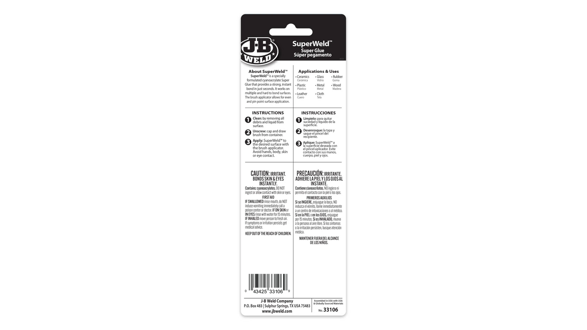 JB Weld SuperWeld Brush-On Instant Adhesive 6g