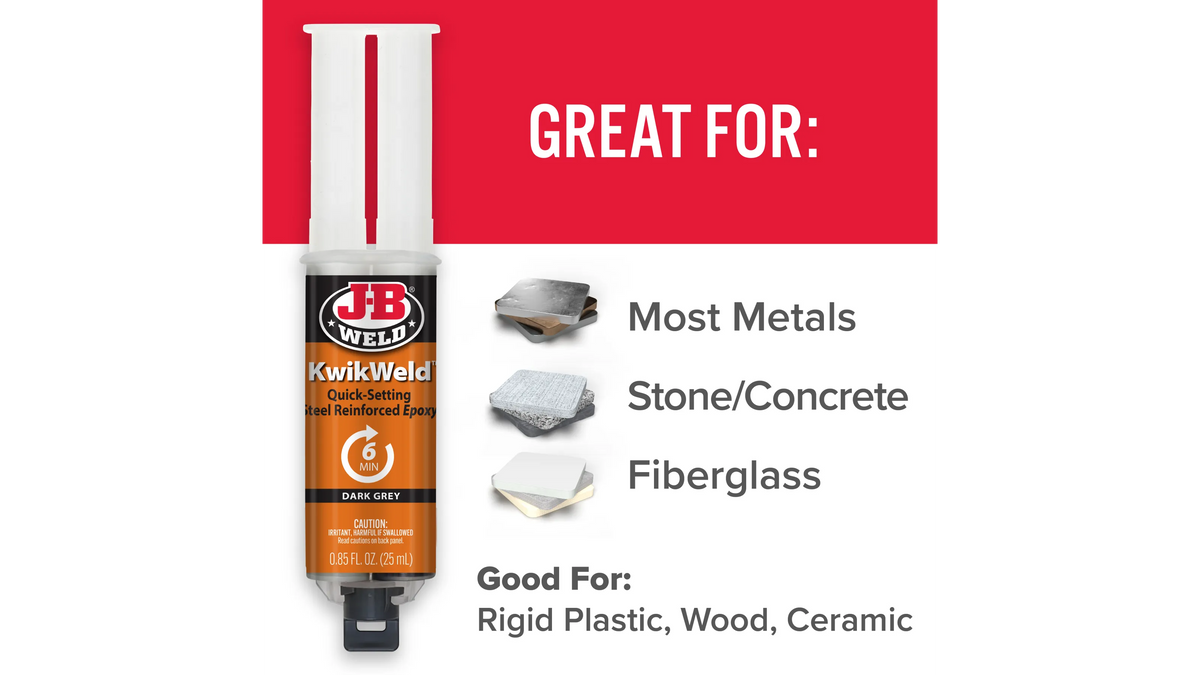 JB Weld KwikWeld 6 Minute Quick Setting Steel Reinforced Epoxy 25ml