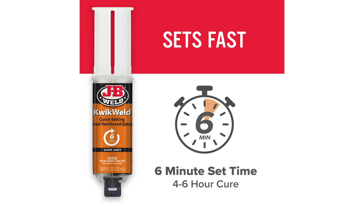 JB Weld KwikWeld 6 Minute Quick Setting Steel Reinforced Epoxy 25ml