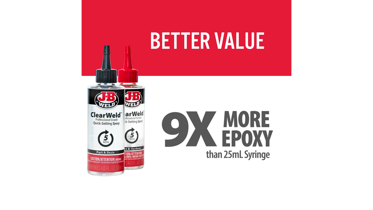 JB Weld ClearWeld Professional Grade Quick Setting Epoxy 2 x 118ml