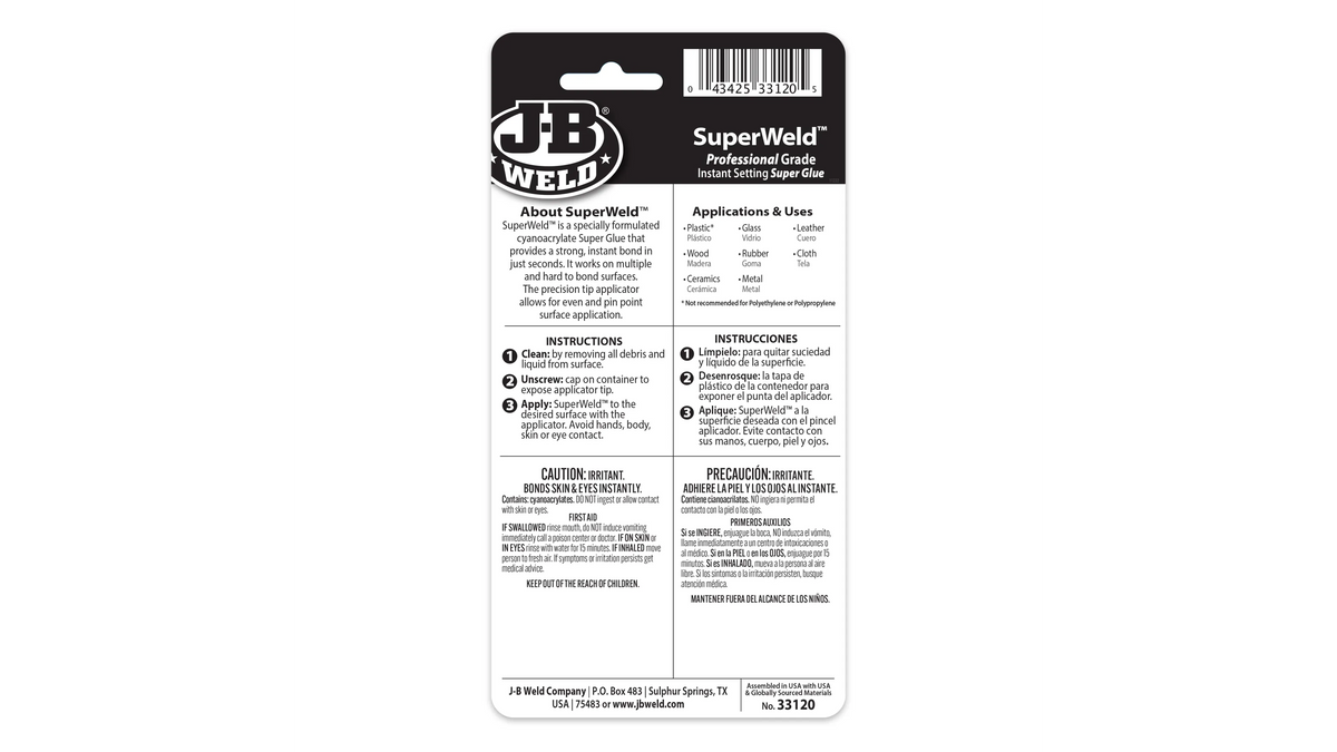 JB Weld SuperWeld Instant Adhesive 20g