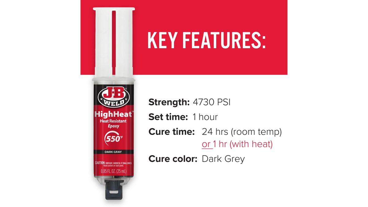 JB Weld HighHeat Syringe Heat Resistant Epoxy 25ml