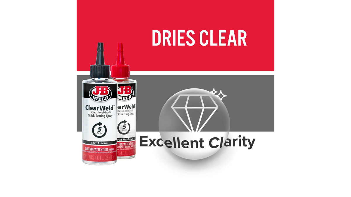 JB Weld ClearWeld Professional Grade Quick Setting Epoxy 2 x 118ml
