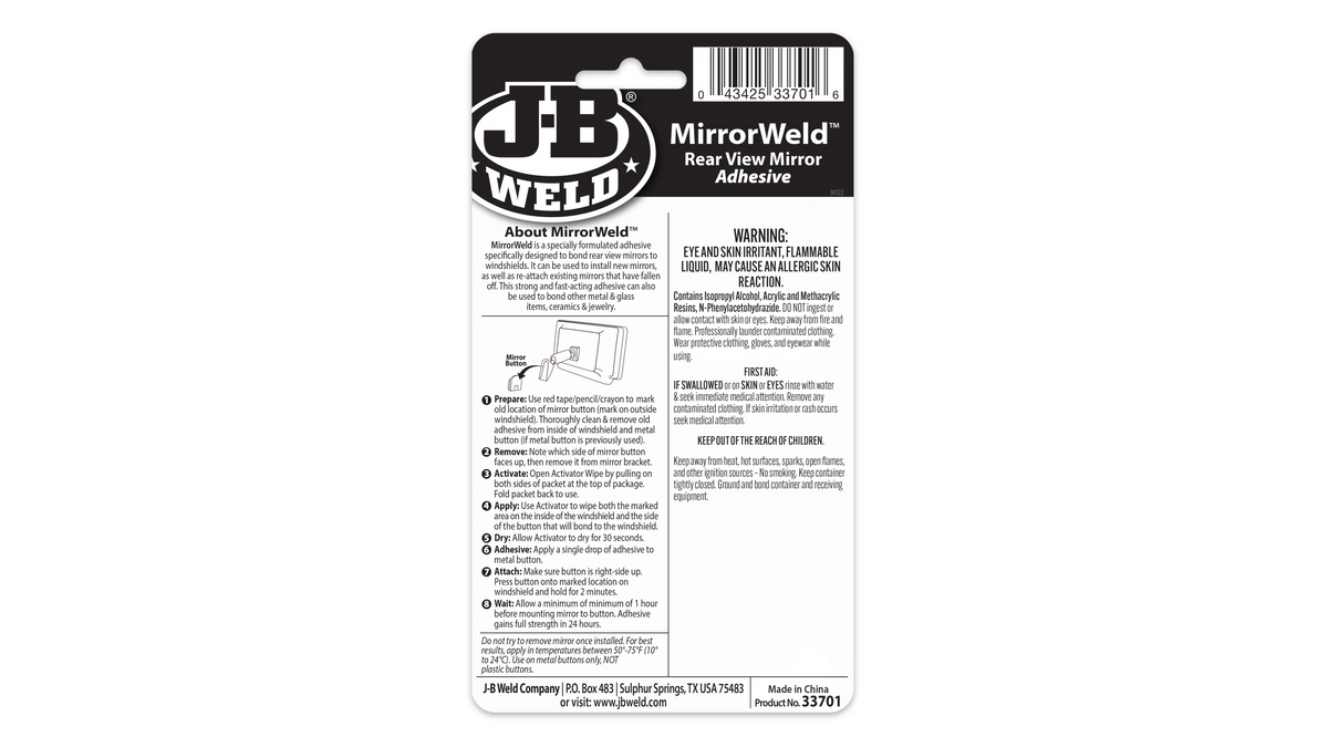 JB Weld MirrorWeld Adhesive 6ml
