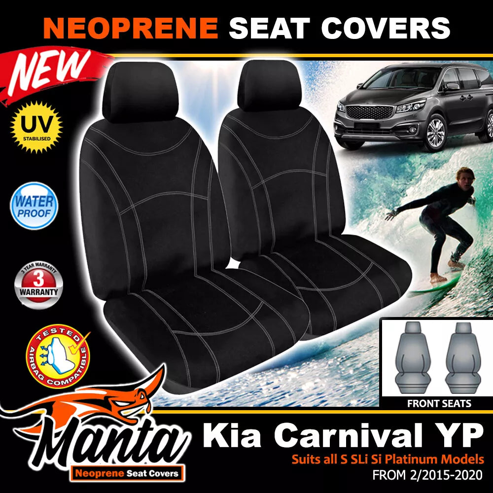 Manta Neoprene Front Seat Covers For KIA CERATO YD S Si SLi SPORT 8/2013-6/2018