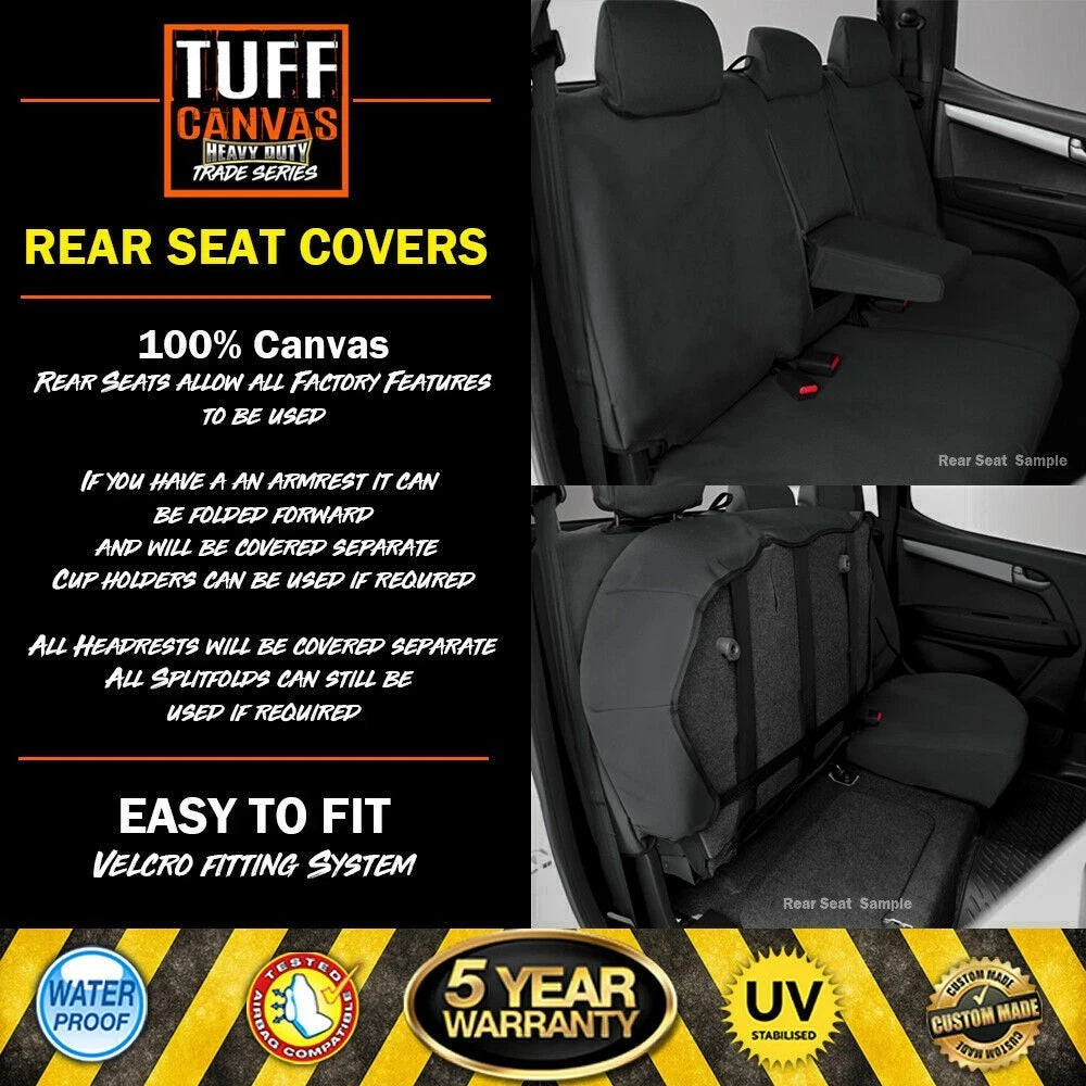 Black TUFF Canvas TRADE for BYD Shark 6 DUAL Cab All Models 2 ROW SET 7/2024-2026