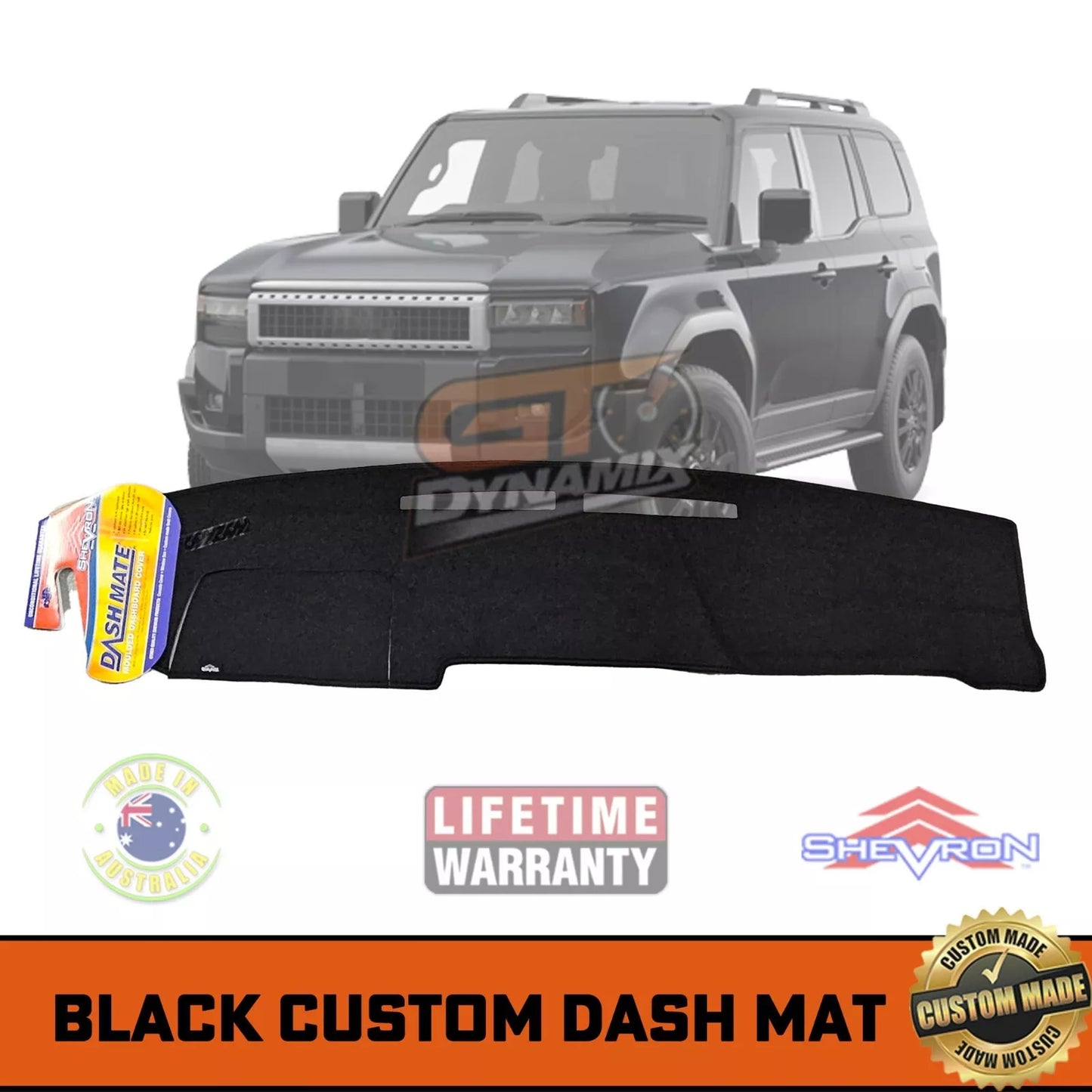 Dash Mat for Toyota Prado 250 Series GX GXL VX NO HUD 8/2024-2025 Black DM1718
