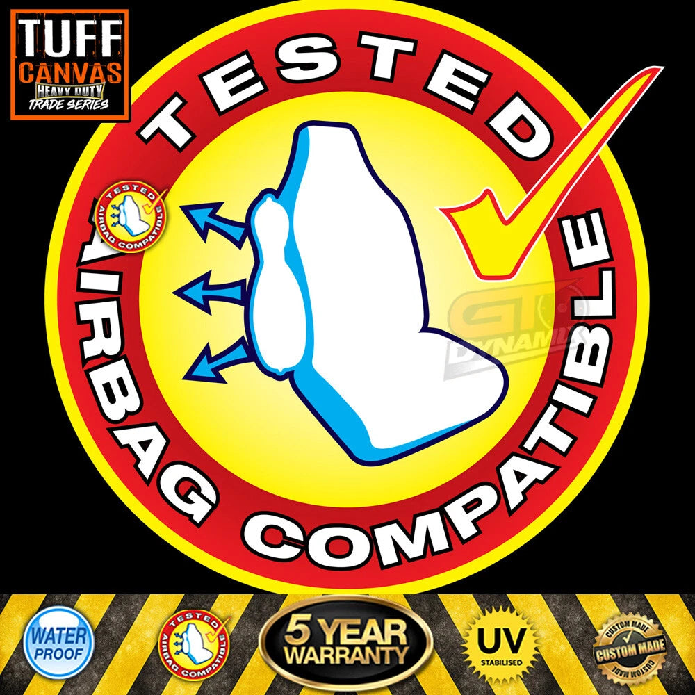 TUFF Canvas TRADE Front Seat Covers For Toyota Landcruiser 79 VDJ79R GXL 2016-2026 Charcoal