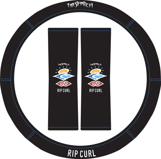 Rip Curl The Search 15 inches Steering Wheel Cover w/ Seat Belt Comforts Neoprene Black