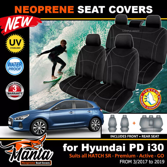 Manta Neoprene 2 Rows Seat Covers For Hyundai PD i30 Hatch SR GO Active 7/2017-2024