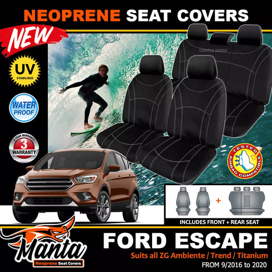 Manta Neoprene 2 Rows Seat Covers For Ford Escape ZG Ambiente Trend Titanium 9/2016-2020